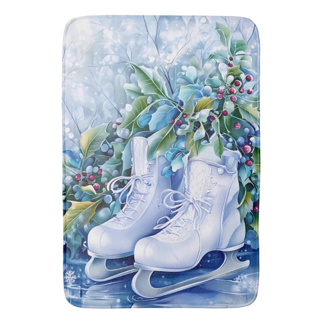 Blue Winter Bath Mat (Front Vertical)