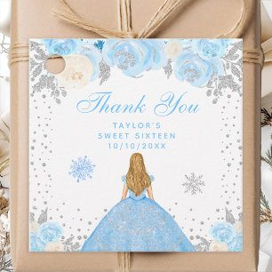 Blue Winter Blonde Hair Princess Sweet Sixteen Favour Tags