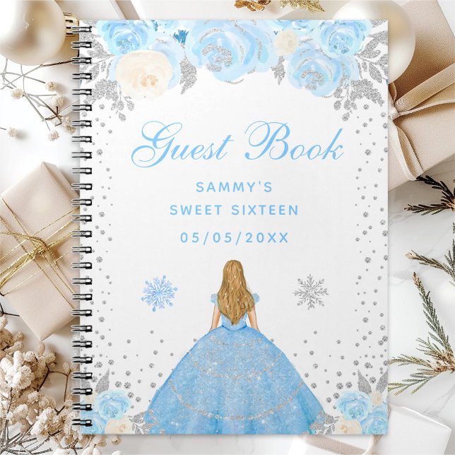 Blue Winter Blonde Hair Princess Sweet Sixteen Notebook (Creator Uploaded)