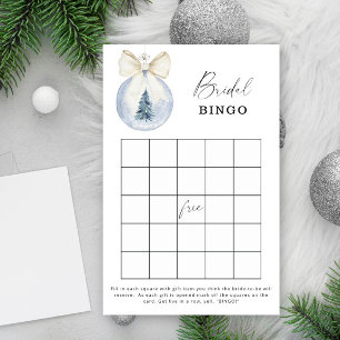 Blue winter bridal shower bingo game