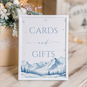 Blue Winter Bridal Shower Cards and Gifts  Poster