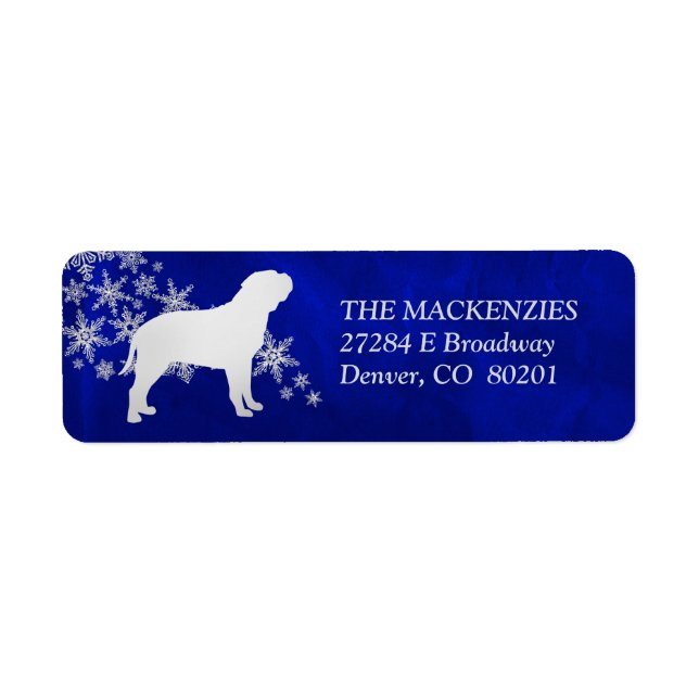 Blue Winter Bull Mastiff Return Address (Front)