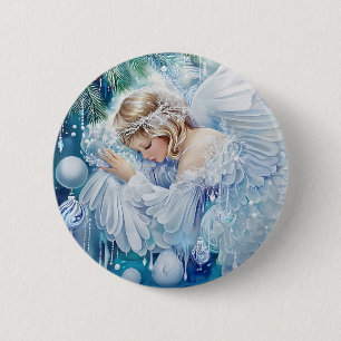 Blue Winter Button
