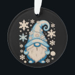 Blue Winter Christmas Gnome Xmas Snow Holiday Ornament<br><div class="desc">Blue Winter Christmas Gnome Xmas Snow Holiday</div>