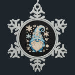 Blue Winter Christmas Gnome Xmas Snow Holiday Snowflake Pewter Christmas Ornament<br><div class="desc">Blue Winter Christmas Gnome Xmas Snow Holiday</div>