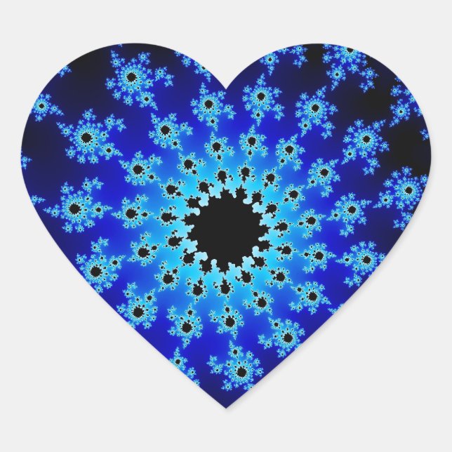 Blue Winter Eye Heart Sticker (Front)