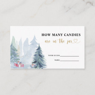 Blue winter guess how many candies enclosure card