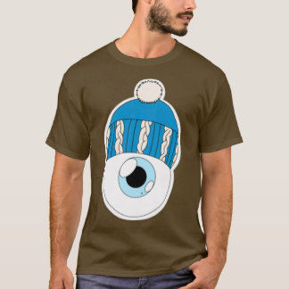 Blue Winter Hat Eyeball Blue Iris 1 T-Shirt