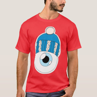 Blue Winter Hat Eyeball Blue Iris T-Shirt