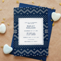Blue Winter Knit Boy Christmas Baby Shower