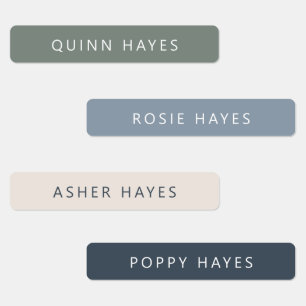 Blue Winter Name Labels
