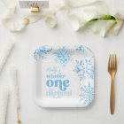 Blue Winter Onederland Party Plates
