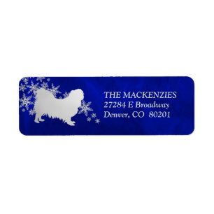 Blue Winter Pekingese Return Address