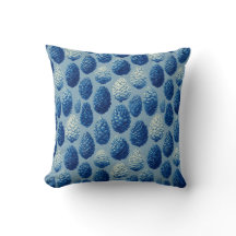 Blue Winter Pine Cone Pattern
