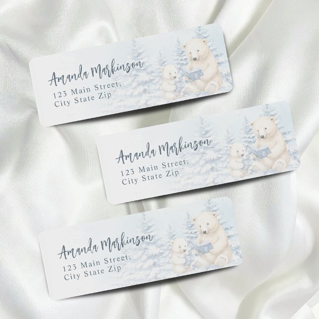 Blue Winter Polar Bear Watercolor Baby Shower (Creator Uploaded)