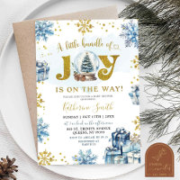 Blue Winter Snow Globe Bundle of Joy Baby Shower