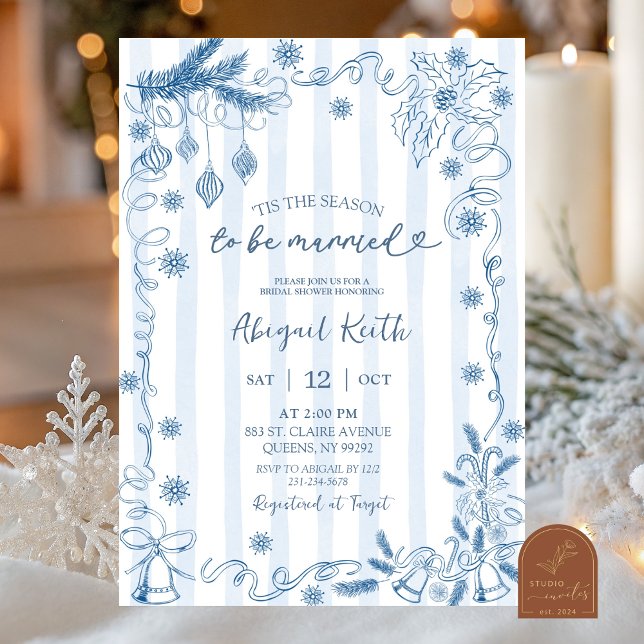 Blue Winter Snow in Love Bridal Shower Invitation (Creator Uploaded)