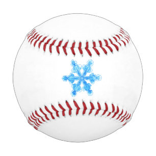 Blue Winter Snowflake Baseball