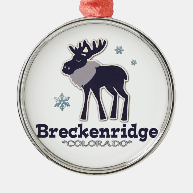 Blue winter snowflake Breck Colorado ornament (Front)