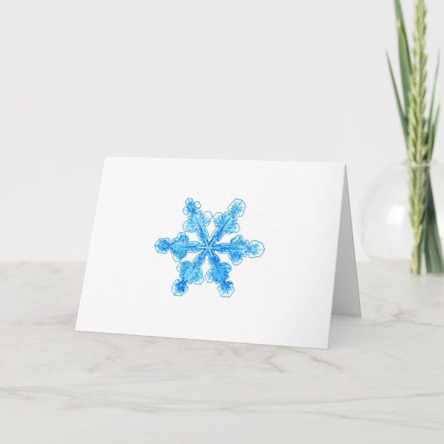 Blue Winter Snowflake Card (Front)
