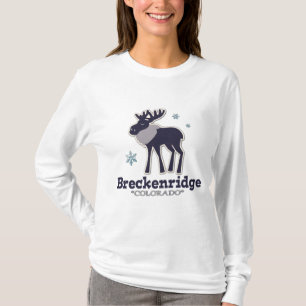 Blue winter snowflake moose Breckenridge Colorado T-Shirt