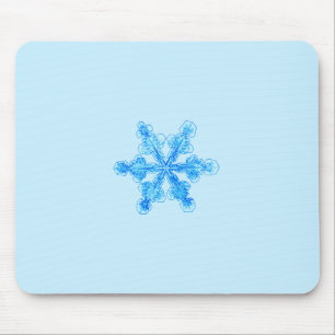 Blue Winter Snowflake Mouse Pad