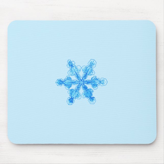 Blue Winter Snowflake Mouse Pad (Front)