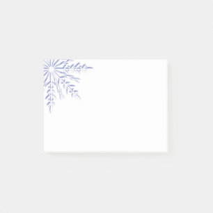 Blue Winter Snowflake on White Post-it Notes