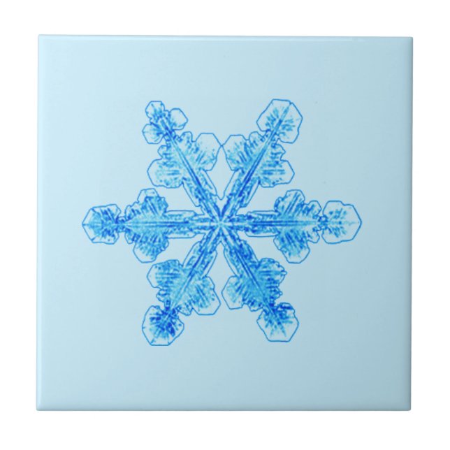 Blue Winter Snowflake Tile (Front)