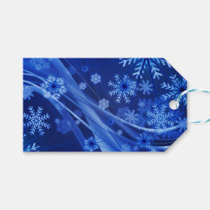 Blue Winter Snowflakes Christmas Gift Tags