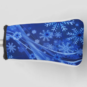 Blue Winter Snowflakes Christmas Golf Head Cover
