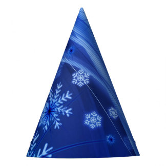 Blue Winter Snowflakes Christmas Party Hat