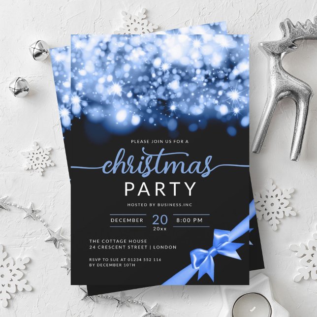 Blue Winter Sparkling Company Xmas Party  Invitation (Blue Winter Sparkling Company Xmas Party Invitation)