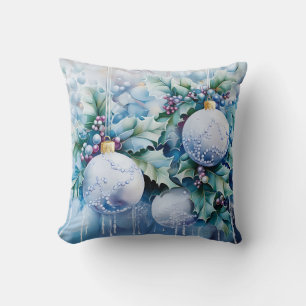 Blue Winter Throw Pillow