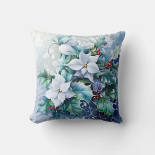 Blue Winter Throw Pillow