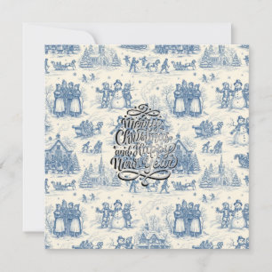 Blue Winter Toile Chinoiserie Card