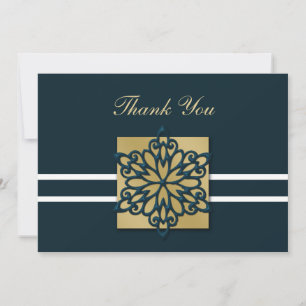 blue winter wedding Thank You Invitation