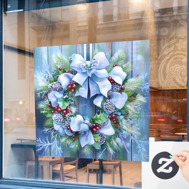 Blue Winter Window Cling (Cafe Window)