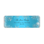 Blue Winter Wonderland Christmas Address Labels<br><div class="desc">Christmas Address Labels. Blue & Silver Sparkle jewel snowflake design. Please Note: All flat images,  they do not have real jewels!</div>