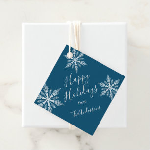 Blue Winter Wonderland Christmas Holiday Favour Tags