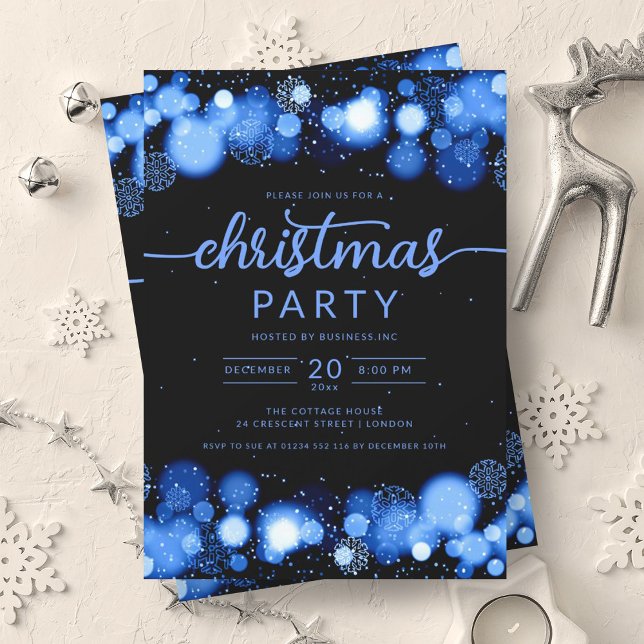 Blue Winter Wonderland Company Christmas Party Invitation (Blue Winter Wonderland Company Christmas Party Invitation)