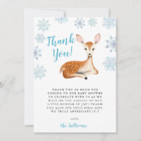 Blue Winter Wonderland Deer Baby Shower