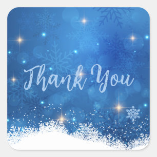Blue Winter Wonderland Envelope Seals Snowflakes