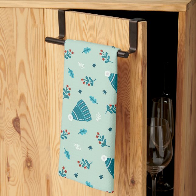 Blue Winter Wonderland hand towel (Thirds Fold)