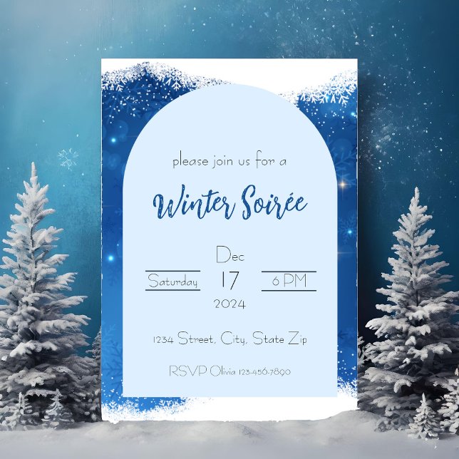 Blue Winter Wonderland Invitation | Snowflakes (Creator Uploaded)