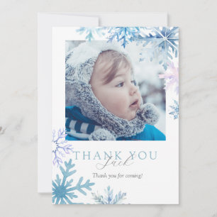 Blue Winter Wonderland photo thank you card