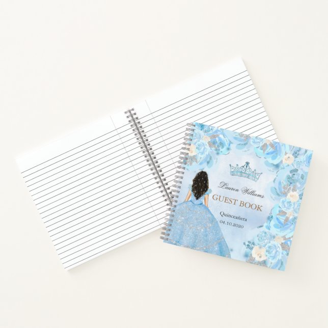 Blue Winter Wonderland Quinceanera Guest Book (Inside)