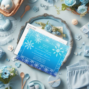Blue Winter Wonderland Snowflake Baby Shower Postcard