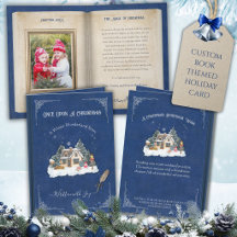 Blue Winter Wonderland Storybook Christmas Photo