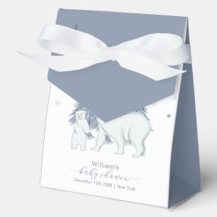 Blue Winter Woodland Polar Bear Baby Shower  Favour Box